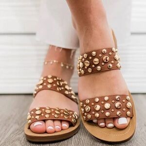 Corkys Studded Brown Sandals